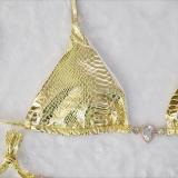 Women Sexy Snake Shiny Bikini Crystal Diamond Swimwear Two Pieces