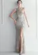 Sexy Sequins One Shoulder Slash Shoulder Formal Party Evening Dress