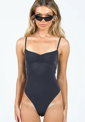 Women's Summer Sleeveless Straps Solid Bodysuit Top