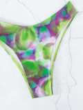 Sexy Two Pieces Swimsuit Women's Print Low Back Beach Bikini