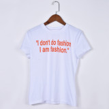 Sexy Ladies Spring Letter Print Short Sleeve Street Trend T-Shirt Top