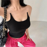 Women's Summer Solid Cropped Vest Top