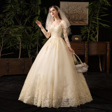 Main Wedding Dress Luxury Chic Fashion Lace Long Sleeve Bridal Wedding Dress Plus Size