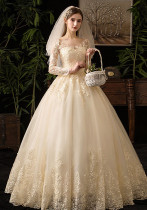 Main Wedding Dress Luxury Chic Fashion Lace Long Sleeve Bridal Wedding Dress Plus Size