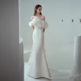 Off Shoulder light wedding dress summer bride wedding dress