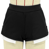 Women's Summer Solid Color One Shoulder Sexy Casual Sport Shorts Set
