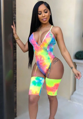 Women Sexy Tie Dye Jumpsuit