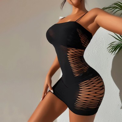 Women Sexy Stretch Fishnet Cutout Dress