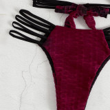 Women Sexy Tie Dye V-Neck Bikini Two Pieces Swimwear