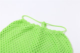 Summer Women's Sexy Hollow Knitting Sleeveless Top High Waist Mini Skirt Two Piece Set For Women