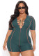 Plus Size Women's Fashion Lace-Up Solid Ribbed Jumpsuit