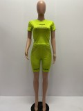 Women Fashion Digital Printing Sports Shirt + Shorts Set