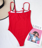 Women Solid Sexy Bikini One Piece Swimsuit