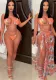 Women Printed Mesh Swimsuit Three-Piece