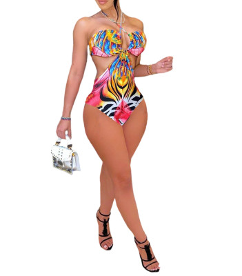Women Sexy Printed One-Piece Swimsuit Bikini