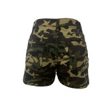 Summer Women's Camouflage Style Shorts Slim Fit