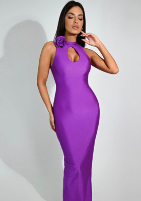 Women's Summer Fashion Cutout Slim Round Neck Sleeveless Dress