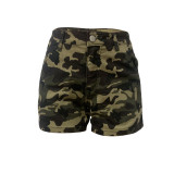 Summer Women's Camouflage Style Shorts Slim Fit