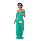 Women's Casual Pretty Color Short Sleeve Maxi Dress