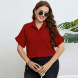 Women summer polo collar shirt