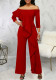 Women Sexy Off Shoulder Ruffle Jumpsuit