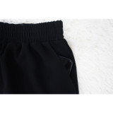 Women See-Through Solidchiffon Long Shirt and Shorts Two-Piece Set
