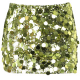 Women Summer Sexy Sequin Design Mini Skirt