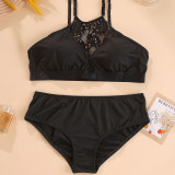 Plus Size Women Black Sexy Steelless Lace Summer Sexy Lingerie