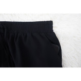 Women See-Through Solidchiffon Long Shirt and Shorts Two-Piece Set