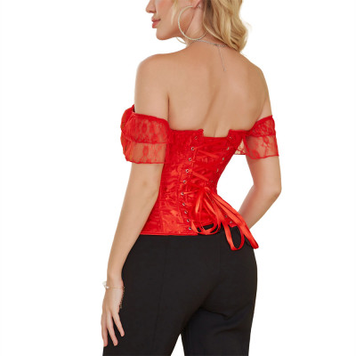 Strapless jacquard lace court shaper top