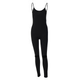 Summer Ladies Fashion Hollow Suspenders Low Back Tight Fitting Sports Jumpsuit