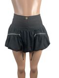 Ladies Summer High Waist Pleated Puff Skirt