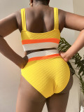 Multicolor Patchwork Sexy Tankini swimsuit