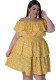 Plus Size Women Short Sleeve Casual Print Dress