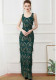 Women Vintage Formal Party Elegant Sequin Embroidery Evening Dress