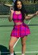 Women Printed Tennis Top and Skirt Two-Piece Set