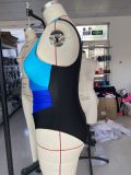 Women's Plus Size One Piece Swimsuit Color Block Cross Gradient Bikini