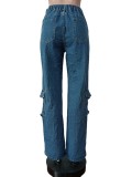 Ladies Denim Pants f88493 Fashion Casual Ripped Denim Pants