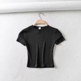 Summer Crop yoga clothing women running fitness short t-shirt breathable quick-drying sports short-sleeved women top