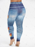 Women's Printed Multicolor High Waist Butterfly Slim Butt Lift Workout Pants
