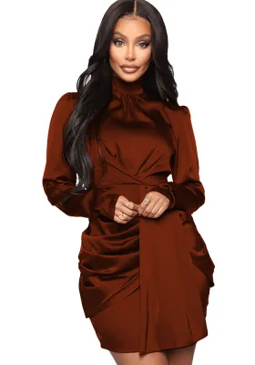 Women Long Sleeve Turtleneck Dress