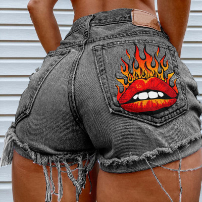 Women ripped Denim shorts