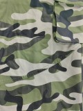 Women Summer Tape Camouflage Foot Cargo Pants
