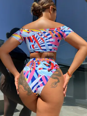 Printed Swimsuit Bikini Swimsuit Women Two Pieces Swimwear