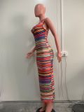 Summer Women's Digital Printing Sleeveless Sexy Dress