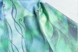 Autumn Street Round Neck Printed Long-sleeved Pullover Hollow Irregular Slim Dress