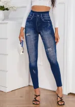 Women's Sexy High Stretch Tight Fitting Ripped Casual Print Pants