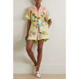 Spring Summer Style Casual Short Sleeve Two-Piece Set Loose Holidays Fashion Shorts Set Women