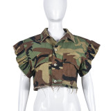 Women Spring Summer Camouflage Vest