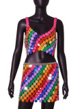 Women Sexy Multi-Color Sequined Two-Piece Set